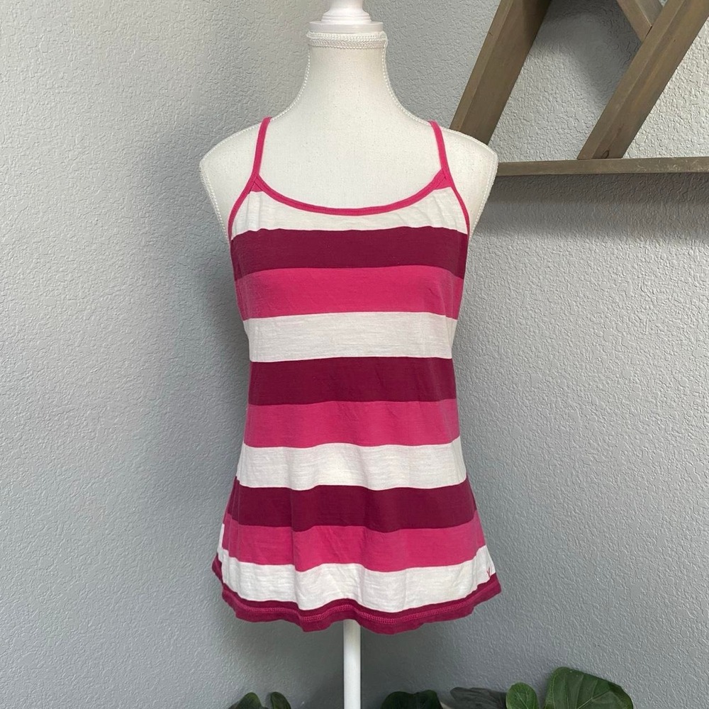 AMERICAN EAGLE PINK WHITE STRIPE TANK TOP RACERBACK Y2K COTTAGE INDIE SLEAZE